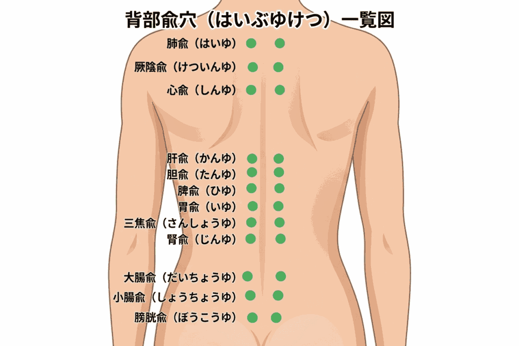 背部兪穴の図